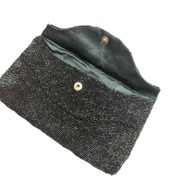 Vintage Richere by Walborg Handmade Black Beaded Clutch - Picture 3 of 7